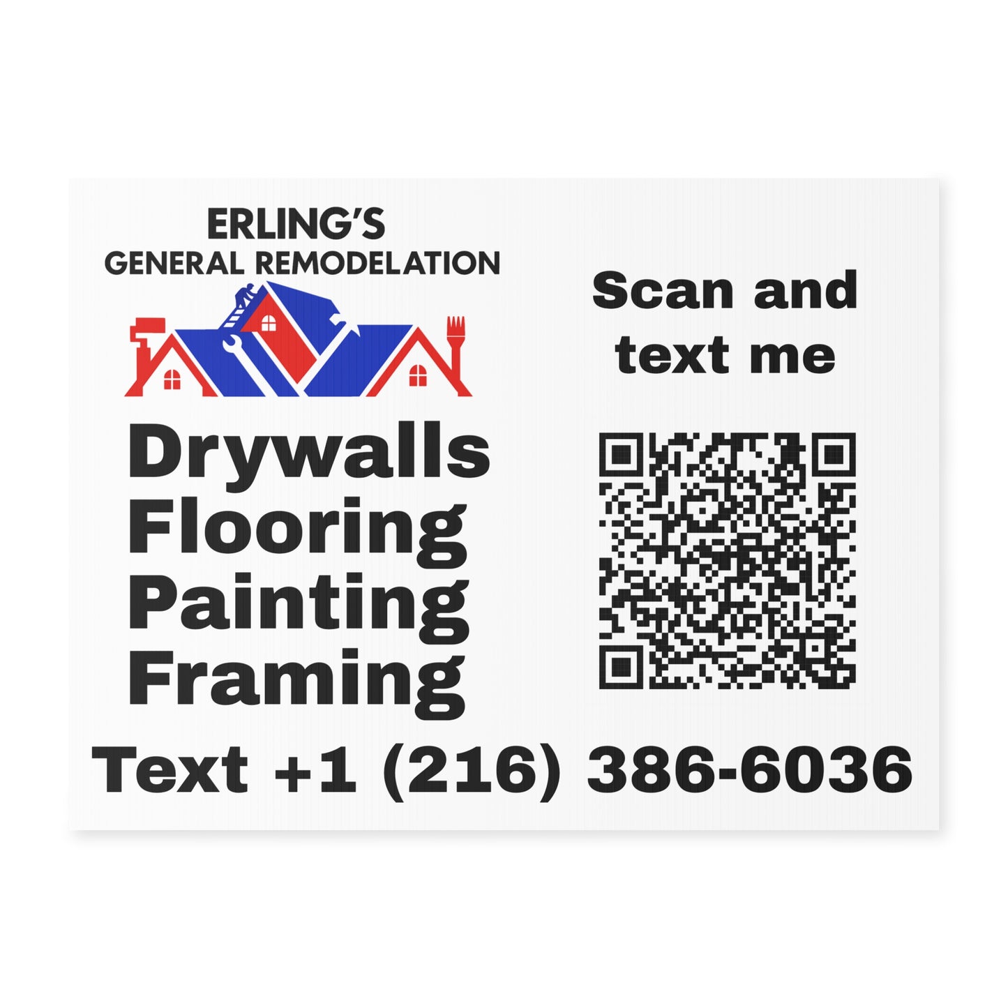 Remodeling Yard Sign - Customizable Outdoor Signs for Contractors, Home Services, Business Promotion, Lawn Decor, Yard Advertising
