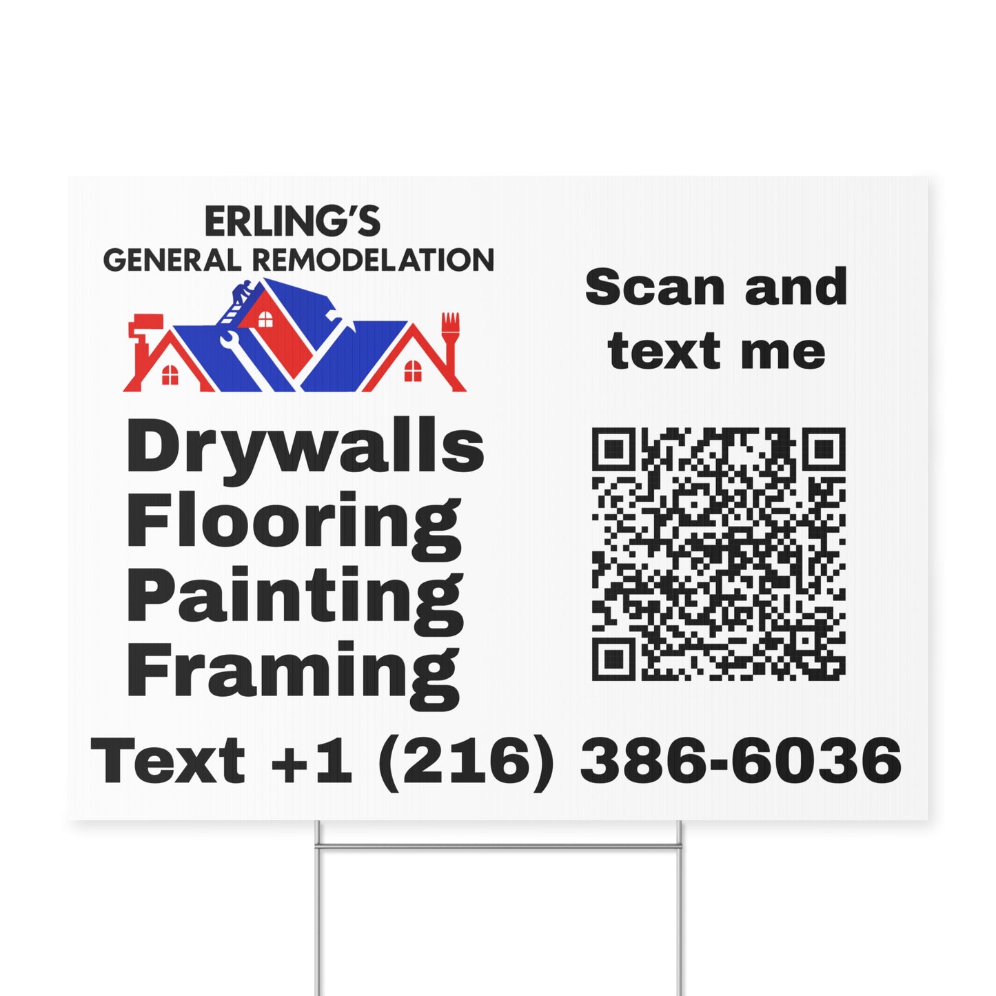 Remodeling Yard Sign - Customizable Outdoor Signs for Contractors, Home Services, Business Promotion, Lawn Decor, Yard Advertising